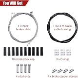 Boao 4 Pieces Universal Bike Inner Brake Cable Housing Kit Black view 3