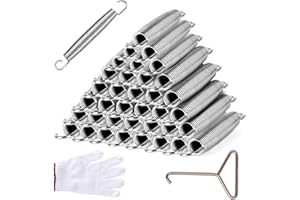 leskep Trampoline Springs Heavy Duty Stainless Steel Replacement Trampoline Replacement Parts, Weather-Resistant, Includes Tool and Gloves, Universal Trampoline Spring Tool