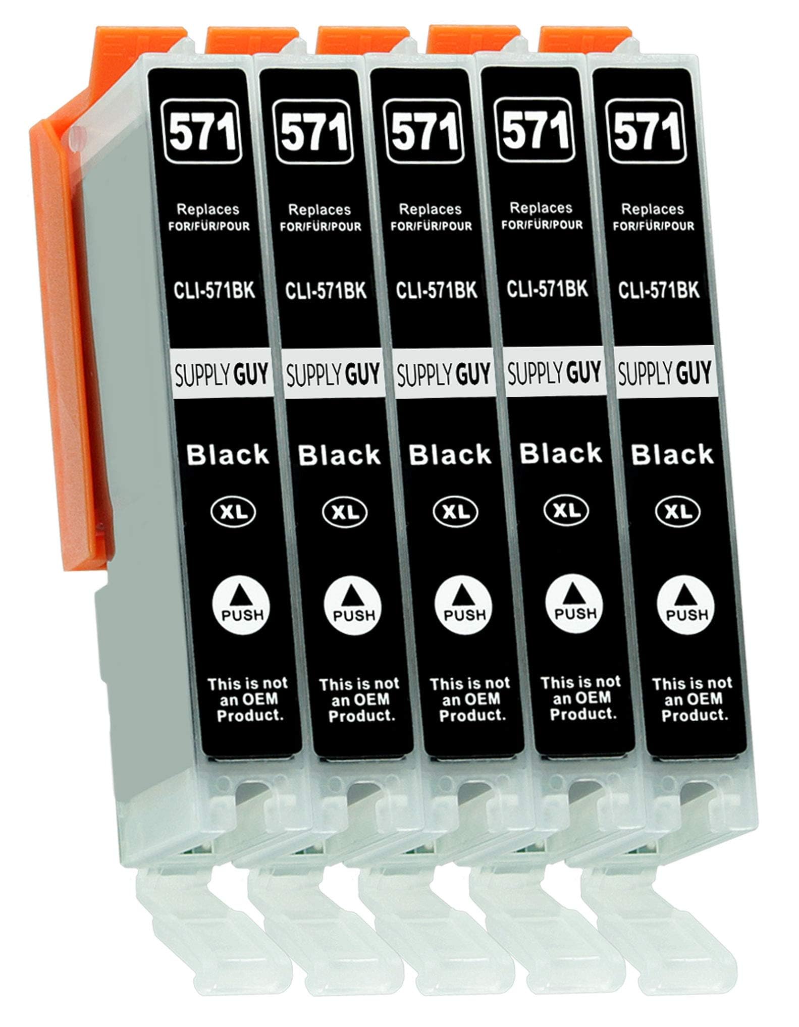 Supply Guy 5 Ink cartridges with chip compatible with Canon CLI-571 Photo Black for Canon Pixma MG5750 MG5751 MG6850 MG7750 TS5050 TS5055 TS6050 TS8050 TS9050 TS9055 and more (see product page)