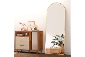NEUWEABY Full Length Mirror 65"x22" Arch Floor Mirror with Stand Arched Mirror Full Body Mirror Gold Standing Hanging or Leaning Against Wall for Bedroom Entry, Bedroom, Living Room