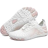 Hike Footwear Barefoot Shoes for Women Men Breathable & Non-Slip Athletic Footwear White/Blue