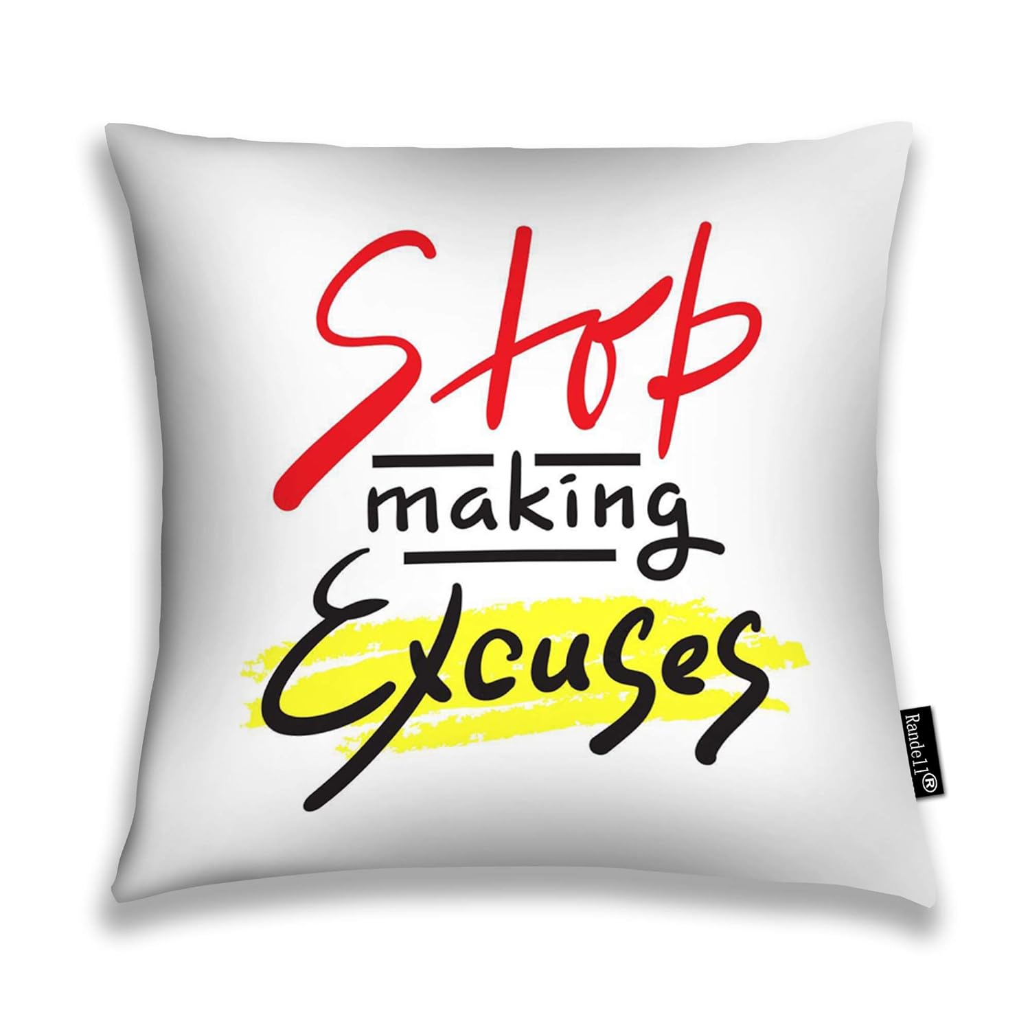 Amazon Com Randell Decorative Pillow Stop Making Excuses Throw