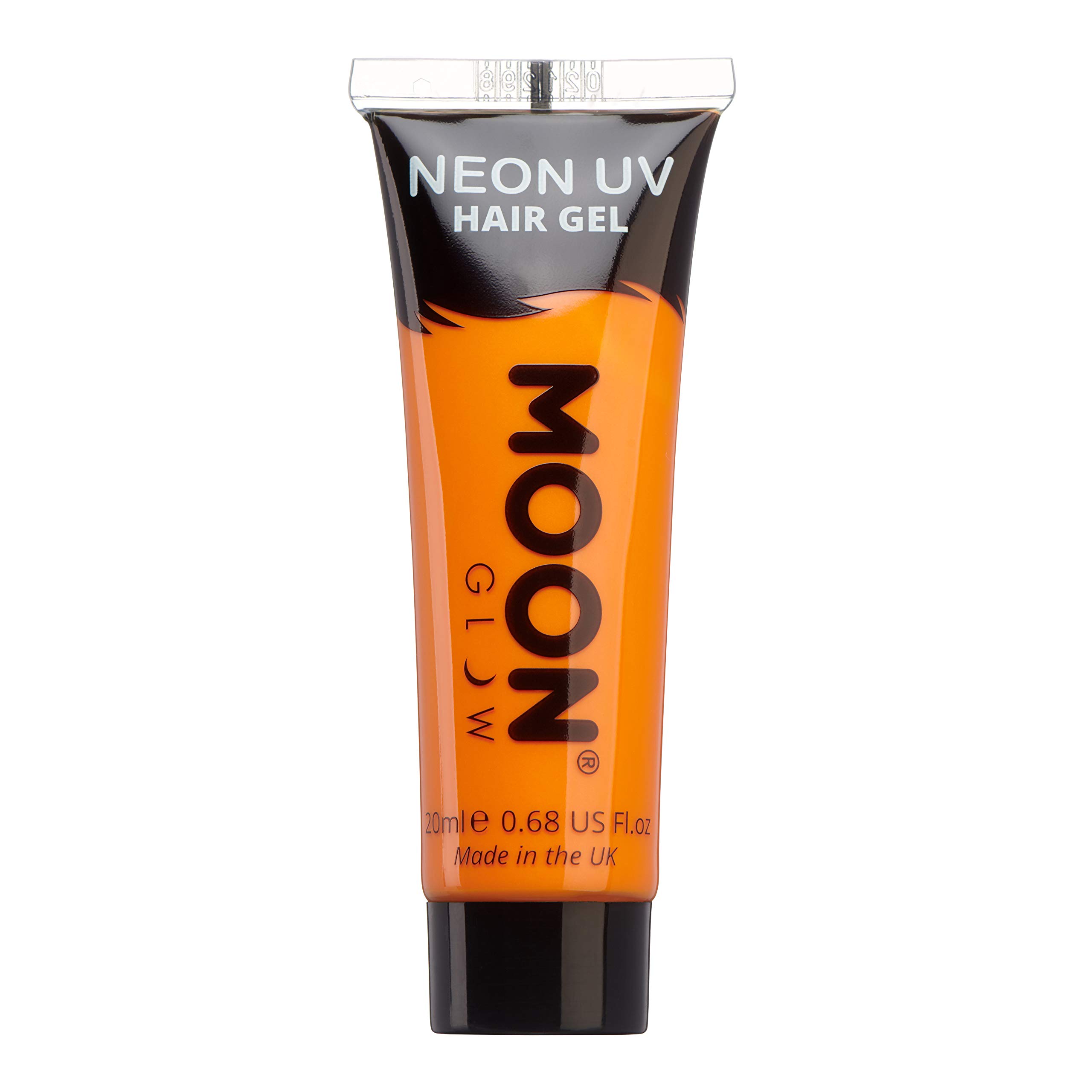 Moon Glow - Neon UV Hair Gel - 20ml Intense Orange – Temporary wash out hair colour dye - Spike and glow!