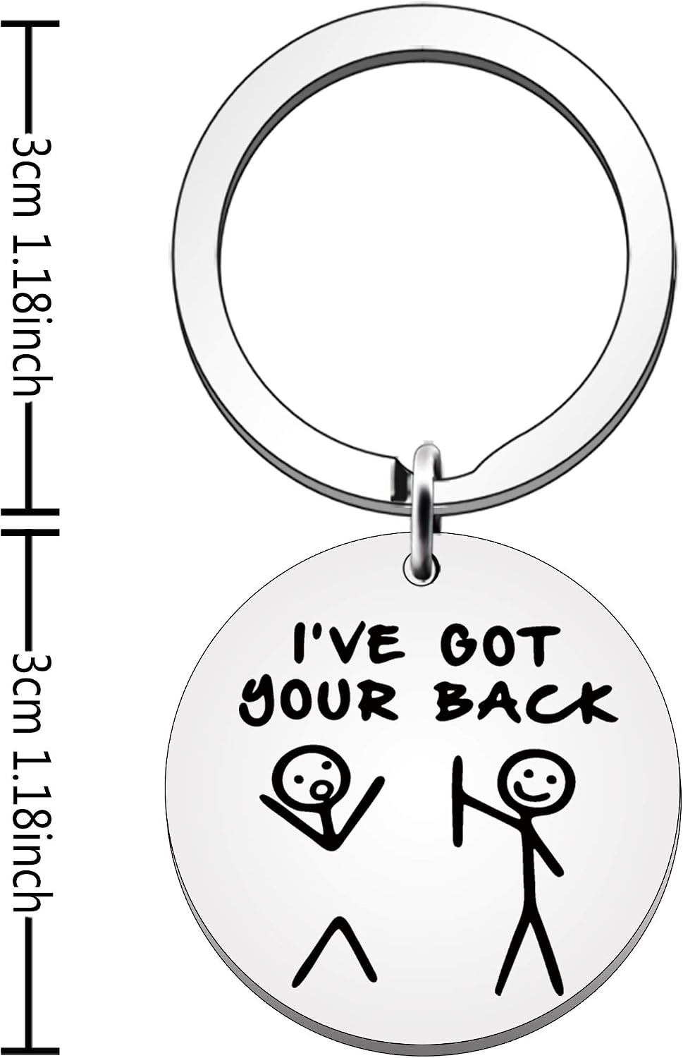 JETTOP Funny Keyring Best Friends Gifts for Women Men Birthday Christmas Graduation Gifts for Friendship Female (I’ve got Your Back) - Image 3