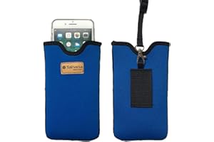 Tainada Men Women Neoprene Shockproof Phone Sleeve Pouch Carrying Case with Neck Lanyard, Belt Loop Holster for iPhone 15/14/13 Pro Max, 15/14 Plus, Samsung S24+, S24, A54, Google Pixel 8 (Royal Blue)