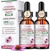 2 Pack Extra Powerful 3000MG Liposomal Lymphatic Drainage Drops-12 in 1 Organic Lymphatic Drainage Supplement with Burdock Root, Echinacea, Elderberry, Calendula Flower Etc for Supports Lymphatic