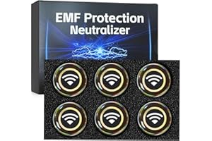 SHUNGITE HOME 6 Pieces Blocker Protection Neutralizers Stickers for Cell Phones Tablets Laptops Computer WiFi Printer TV Electronic Devices Black