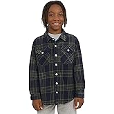 Eddie Bauer Boys' Plush Faux Sherpa Lined Fleece Button-Down Shirt Jacket (XS-XL)