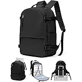 Travel Backpack for Women Men, Carry on Backpack Flight Approved Item Bag,Casual Daypacks Cabin Bagage,Hiking Backpack Lightweight Rucksack, Business Laptop Backpack with USB Charger Black Large