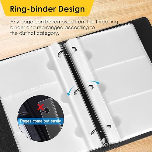 MaxGear Business Card Book, 180 Cards Organizer for Men & Women, Portable Name  Card Holders Binder File for Business Cards, 5 Color Index Tabs,  Polypropylene, Black in Saudi Arabia | Whizz Accessories