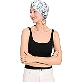 DLAPL Women Pre Tied Knot Pleated Turbans Chemo Headwrap Sleep Beanie Hat