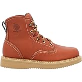 Georgia Boot Men's 6" Lace-Up Wedge Work Boot, Breathable SPR Leather Shoes with Slip and Oil Resistant Outsole, Comfortable Soft Toe Copper-Tan Boots for Men - GB001PRO