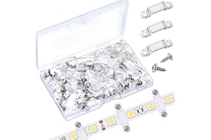 Qunclay 900 Pcs LED Light Strip Clips Clear Strip Light Mounting Brackets LED Holder Clamp Outdoor with Screws 12 mm Wide for Christmas Party Decor Ip67/68