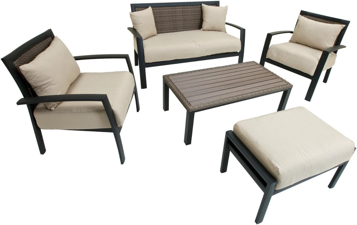 Rst Brands Outdoor Op Aldss5 Zen Deep Seating Set Patio Furniture 5 Piece Amazon Ca Patio Lawn Garden