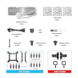 Vetroo V360 Liquid CPU Cooler, 3X 120mm Addressable