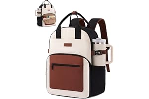 LOVEVOOK Laptop Backpack for Women - Stylish Work Backpack with Large Cup Holder, Waterproof College Teacher Backpack