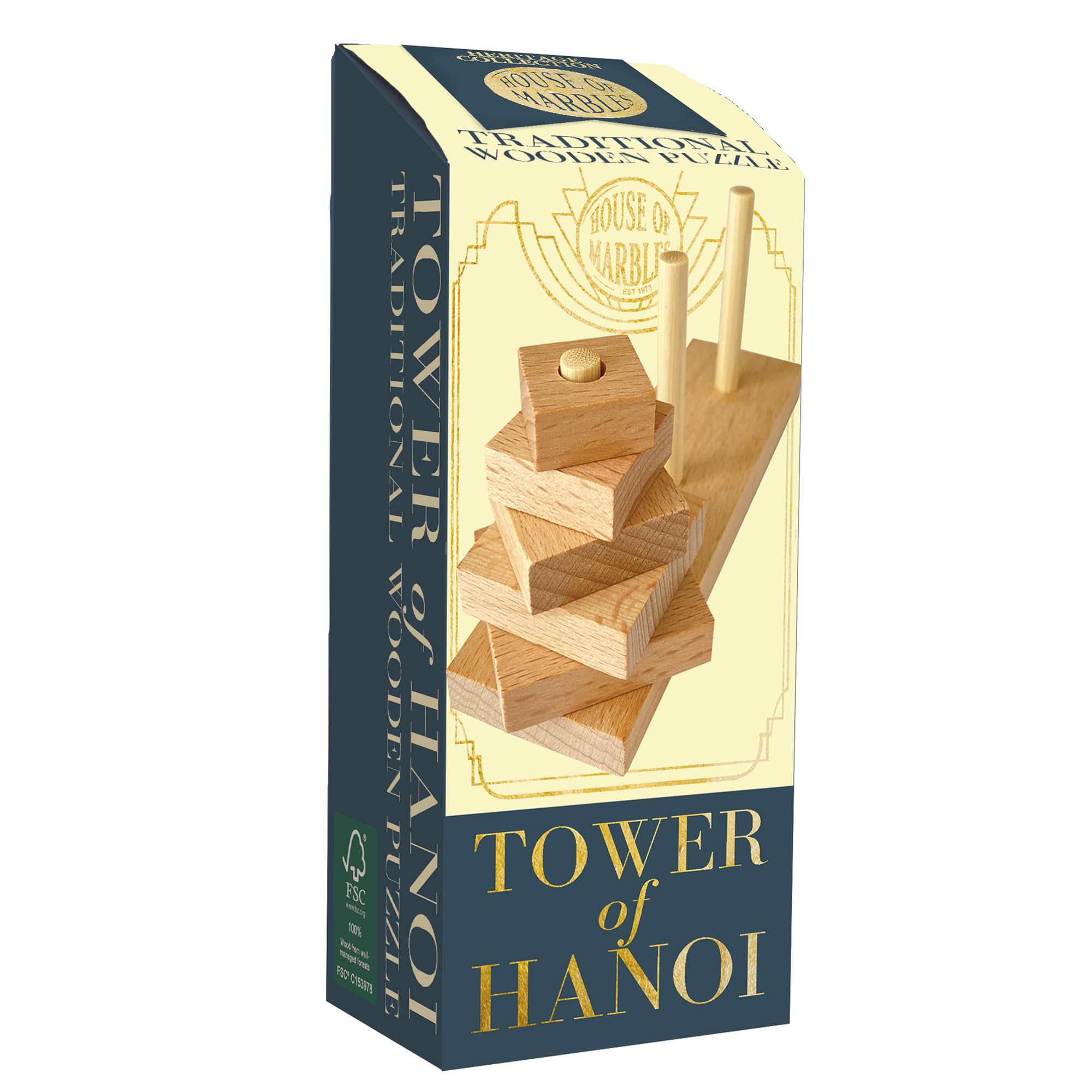 House of Marbles Wooden Puzzle - Tower of Hanoi