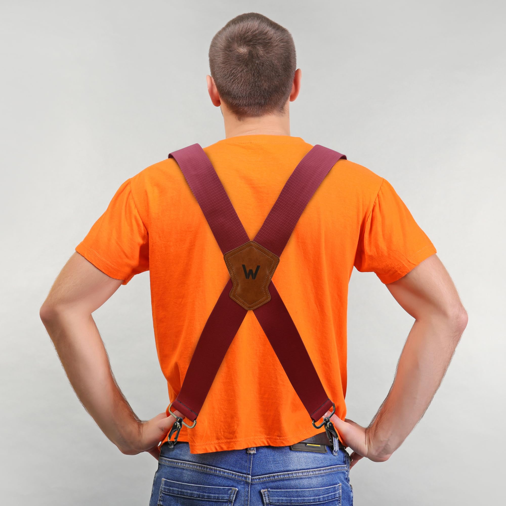 WELKINLAND 2Inch-Wide Heavy Duty Work Suspenders for Men