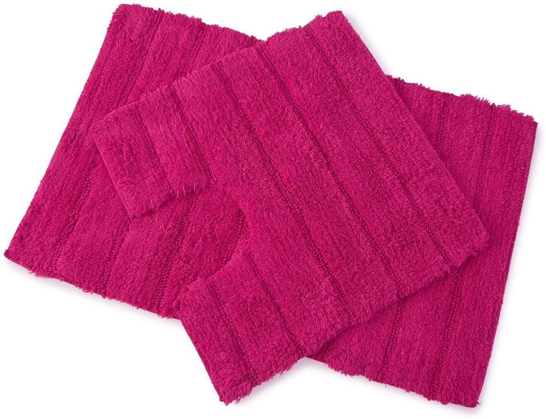 Ambience 2PC Bathroom Fully Washable Bath Mat And Pedestal Mat Set