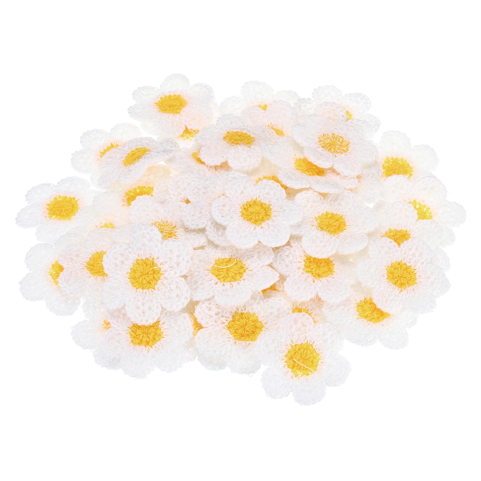 PATIKIL Sew on Patches for Clothes, 64 Pack Flower Patch Embroidered Appliques for Clothing Decoration Backpack Jean Hat DIY Craft, White