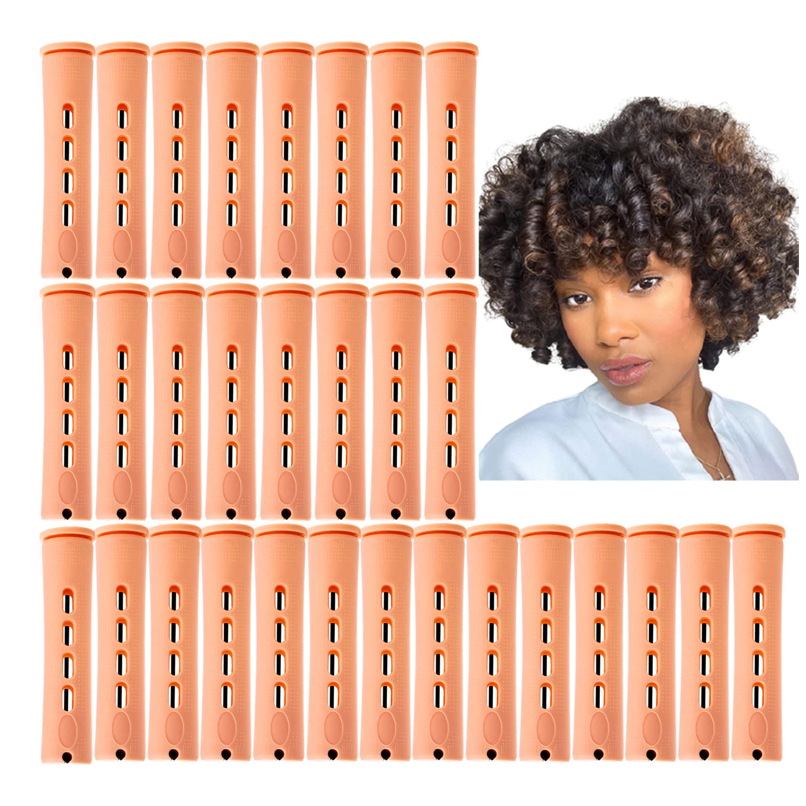 30 pcs Perm Rods, Large Hair Rollers Long Short Hair Styling Tool Hair Curlers for Natural Hair