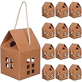 House Shaped Paper Candy Box: 15pcs Paper Boxes Kraft Paper Package Box Christmas Packing Box for Wedding Xmas Party Favor Holder