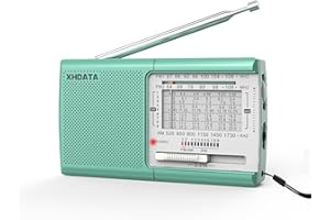 XHDATA D219 Radios Portable Am Fm with Strong Reception Compact Design, Small Battery Operated Transistor Radio(AA) Clear Sound Speaker Earphone Jack Ideal Gifts for Elder, Family, Outdoor, Green