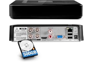 Douevo 4 Channel 5MP CCTV DVR, H.265+ Security 4CH Surveillance Digital Video Recorder with 500G Hard Drive, Hybrid 5-in-1(TV