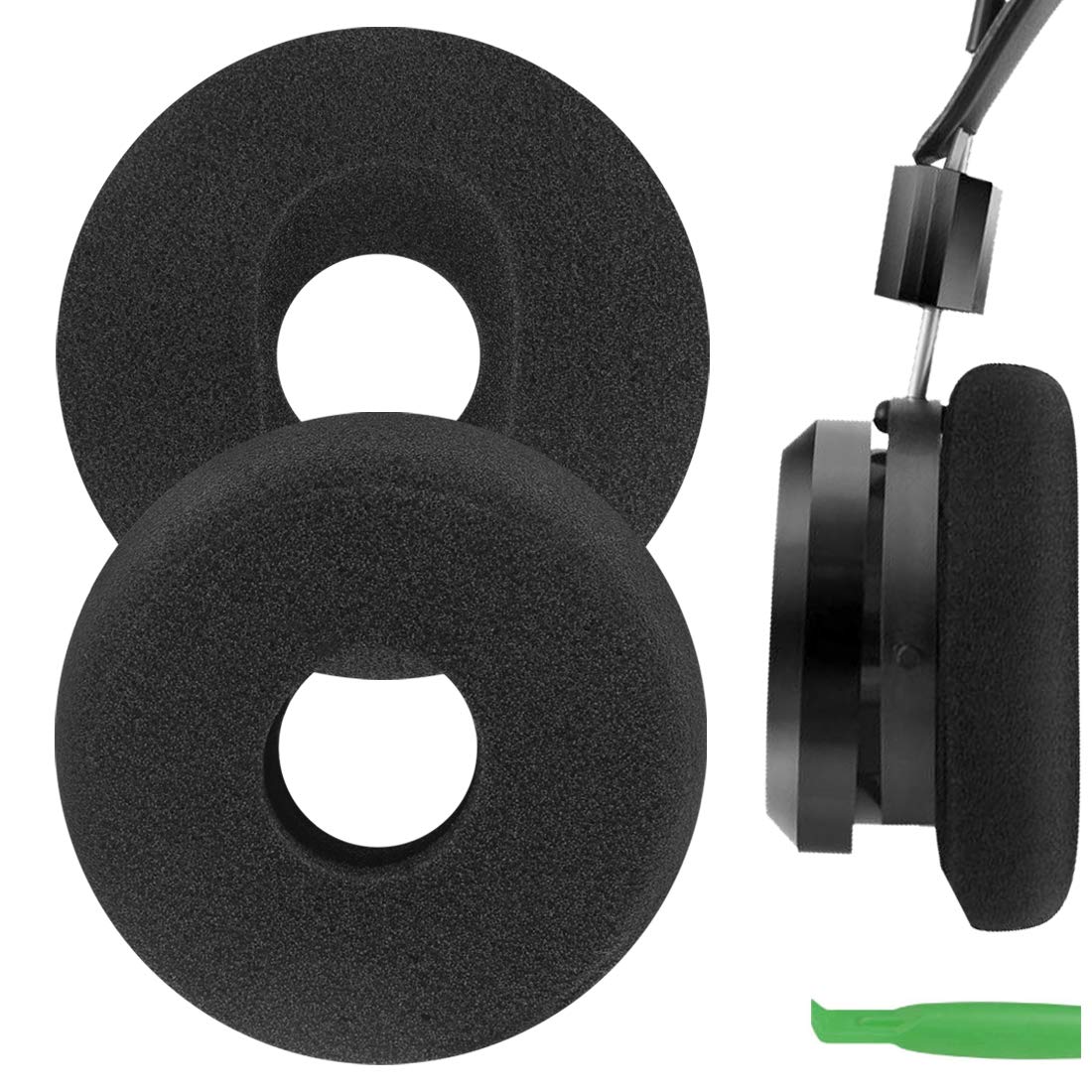 Geekria Comfort Foam Replacement Ear Pads for GRADO PS1000, GS1000i, RS1i, RS2i, SR325IS, GW100x Headphones Ear Cushions, Repair Parts (Black)