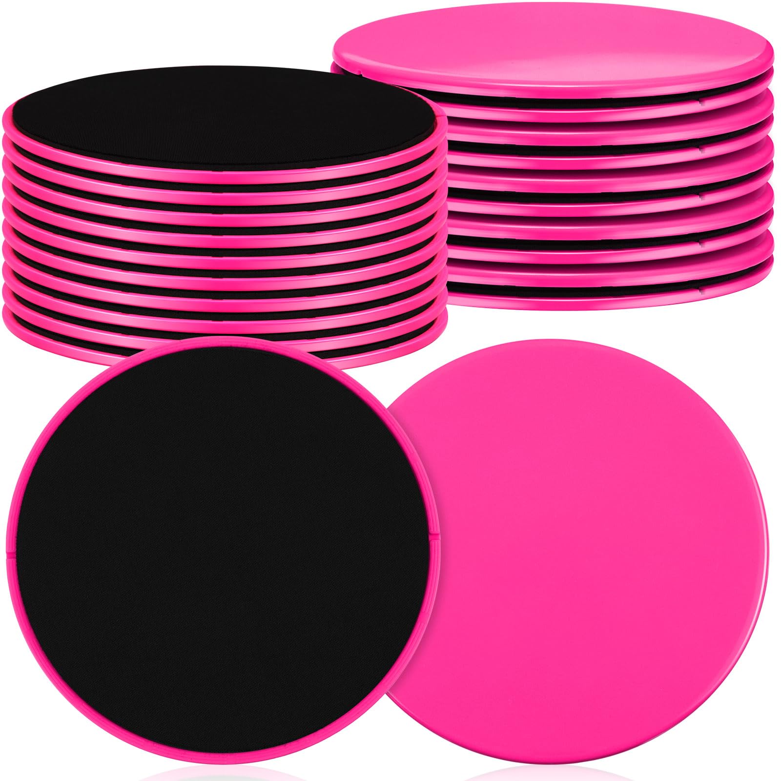 Photo 1 of Jenaai 24 Pcs (12 Pairs) Core Sliders Exercise Glider Discs Bulk for Group Training Classes Fitness Slider for Working Out Dual Sided Core Gliding Discs AB Pads for Carpet Hardwood Floor (Rose Red)