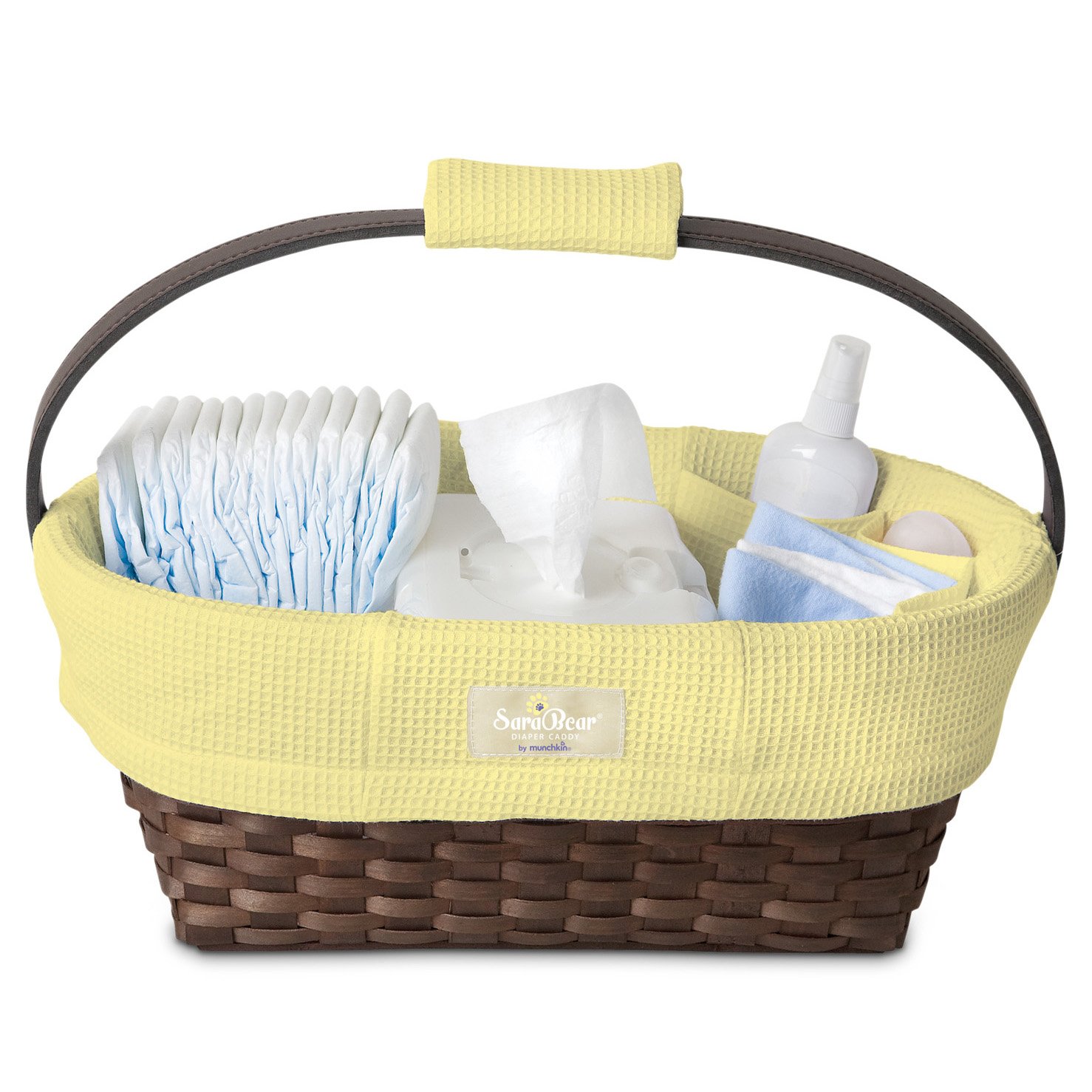 wicker basket diaper caddy