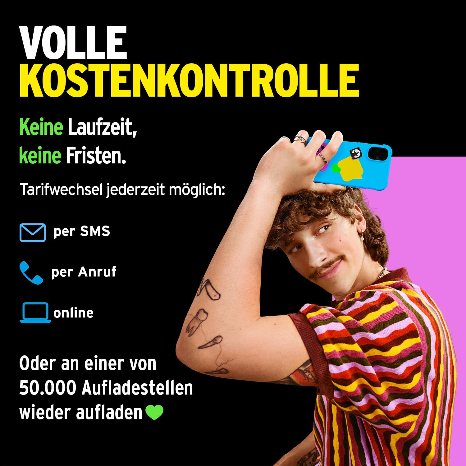 congstar Prepaid ALLNET L SIM-Karte ohne Vertrag I 40 GB Vielsurfer Prepaid-Paket in D-Netz-Qualität I 5G mit 25 Mbit/s + 24€ Startguthaben I Telefonie & SMS Flat in alle dt. Netze I EU-Roaming inkl. 3