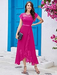 BeryLove Prom Dresses for Women Wedding Guest Ruffe