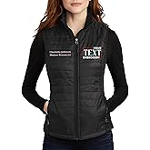 TEEAMORE Custom Embroidered Winter Vest for Women Add Your Text Personalized Embroidery Packable Puffer Sleeveless Puffy Vest