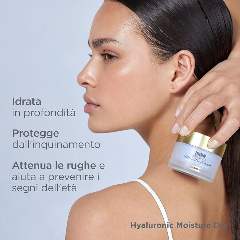 ISDIN Isdinceutics Hyaluronic Moisture Normal to Dry Skin (50 g) | Crema Viso Idratante con Acido Ialuronico Puro | Pelli Normali/Secche — foto 4 di 8
