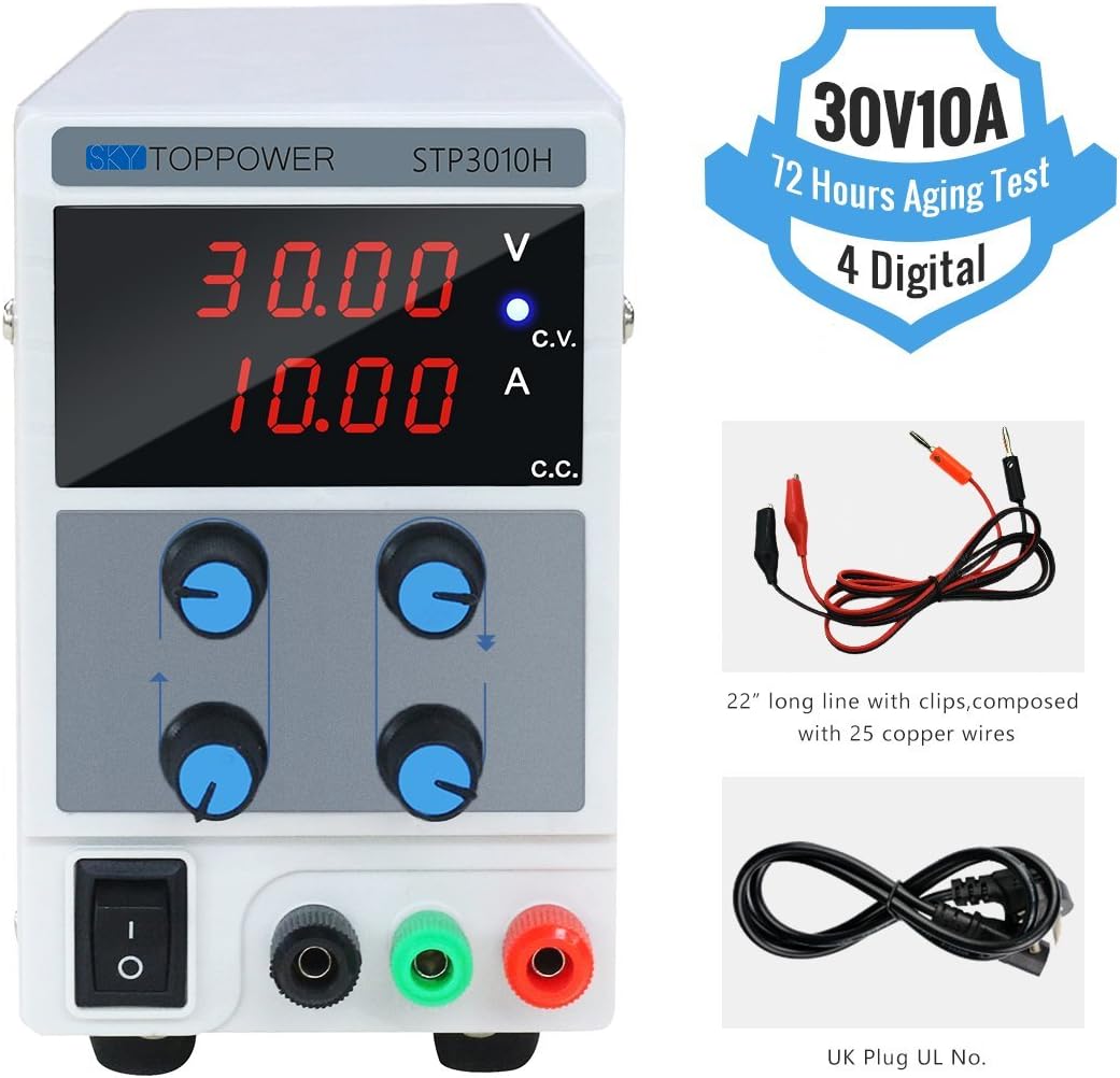 30V10A DC Bench Power Supply Variable High Precision- Mini Adjustable ...