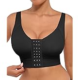FeelinGirl Post Surgery Bras Front Closure Compression Bra Mastectomy Bras Surgical Wireless with Adjustable Straps