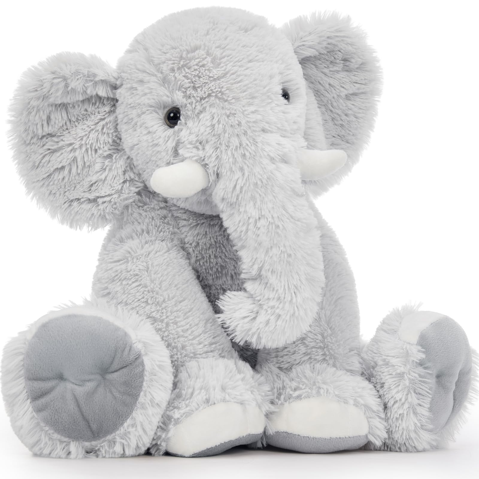 MorisMos Elefant Kuscheltier XXL,50cm groß Elefant Plüschtier Stofftier, Grau riesen Plüschelefant,Geburtstag Weihnachten Geschenk für Kinder Baby Mädchen Jungen 8