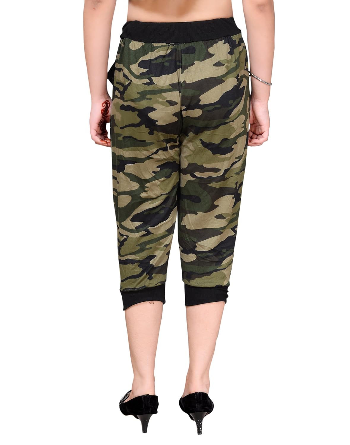 devil women's|girl's army printed capri