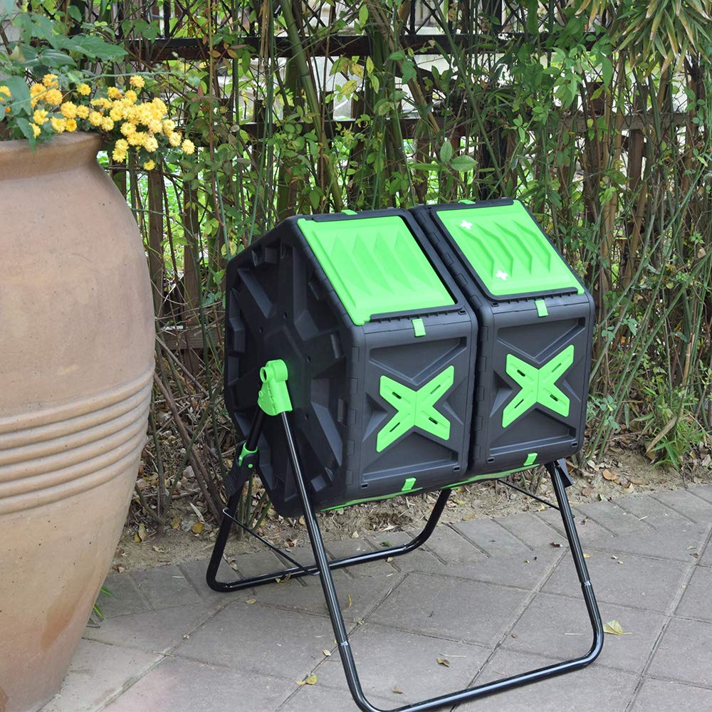 Twin Rotating Chambers with Easy Turn and Stop System 2 Sliding Doors