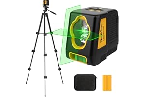 Laser Level with Tripod,DEGLASERS 100Ft Green Cross Line Self Leveling laser level,Dual-Module,Selectable Laser Lines With Rechargeable Battery for Picture Hanging,Tile,Construction Indoor Project
