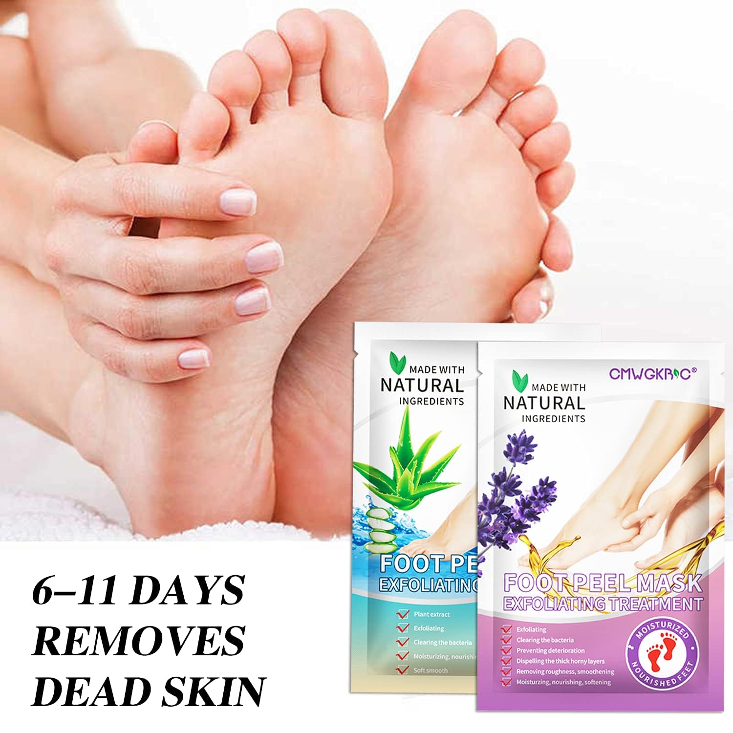 5 Pack Foot Peeling Mask,Exfoliator Peel Off Calluses Dead Skin Callus Remover,Foot Mask for Dry Cracked Feet,Foot Peel Masks for Men and Women Feet Peeling Mask for Stocking Stuffers