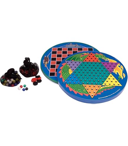 Jeu De Dames Chinoises En Bois - Plateau 28cm Avec Billes 6 Couleurs + Tiroir Rangement - Jeu Familial