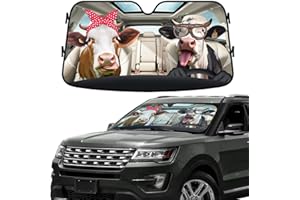 GENANY Cow Couple Funny Windshield Sun Shade for Car SUV Truck (55x30 Inches), Car Sun Shade Windshield, Car Shades for Front Windows, Sunshade for Car Windshield, Protector Blocks UV