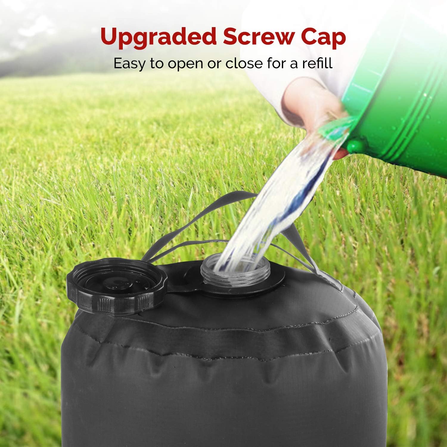 DR.PREPARE Camping Shower, Portable Outdoor Camping Shower Camp Shower, Solar Shower with Upgraded Screw Lid, Pressure Foot Pump and Nozzle, Portable Shower for Camping Beach Hiking Trip[Upgraded Ver] : Sports & Outdoors