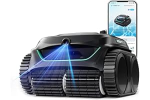 WYBOT C2 Vision AI Camera Cordless Pool Vacuum Robot for inground Pools, 8-in-1 Pool Cleaner, Ultra-fine Filtration, Brushless Motor Powerful Suction, Wall Climbing, Waterline Cleaning, Black Green