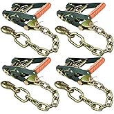 VULCAN Ratchet Buckle - Chain Anchor - 2 Inch Handle - PROSeries - 4 Pack - 3,300 Pound Safe Working Load