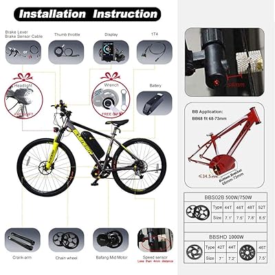 Buy Bafang 電動自転車改造キット E Bike簡単変換diy 9段変速 ミッドモーター48v 500w 750w 1000w バッテリー Lcd多機能メーター 付き Online In Tunisia B07qdwsyl5