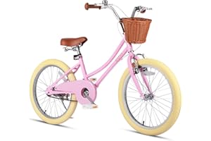 vollsch Girls Bike for Age 2-12 Years Old Kids Toddlers 12 14 16 18 20 Inches Retro Bicycles with Training Wheels Basket Bell Ring, Multiple Colors