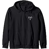 Zodiac Sign Aries (Vintage Gray) Zip Hoodie